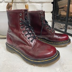 Red vegan Dr. Martens